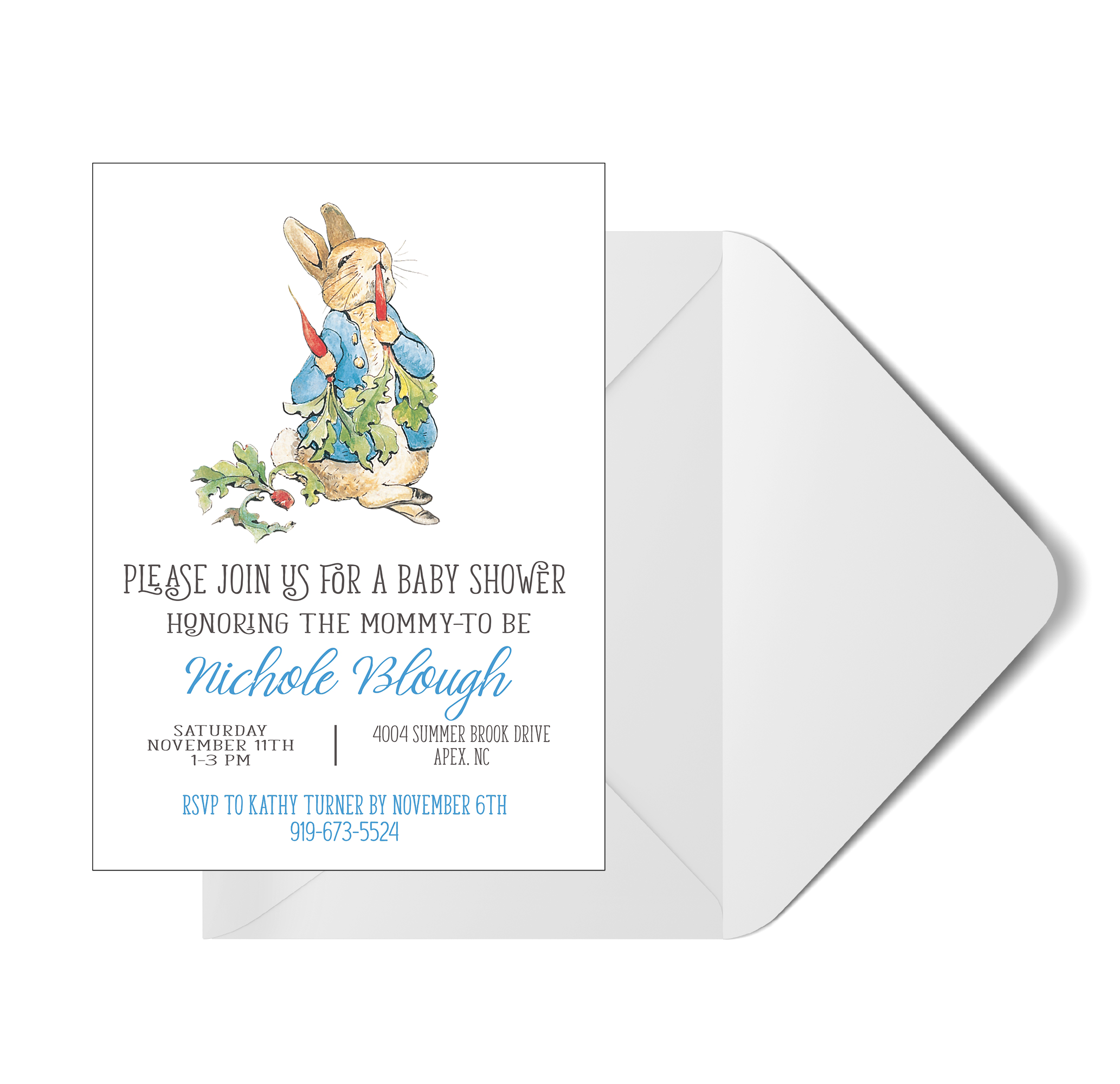 Peter Rabbit Baby Shower Invitation < Busy Bee Gift & Stationery